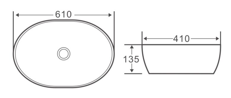 Раковина накладная Belbagno BB1348 белая, ширина 61 см.