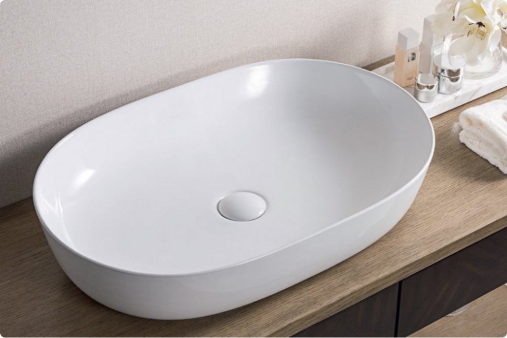 Раковина накладная Belbagno BB1348 белая, ширина 61 см.
